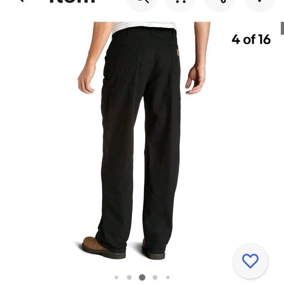 Carhartt Men's. Washed 34× 30 Duck Work Dungaree Pants Black Cargo NWT - Picture 3 of 6